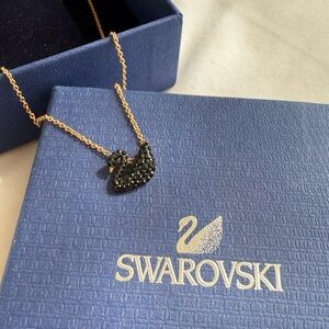 Swarovski Black Swan Pendant Necklace